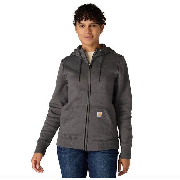 Carhartt Clarksburg Full Zip Hoodie Medium Gray Fleece 102788 Workwear Outdoor - Picture 3 of 12
